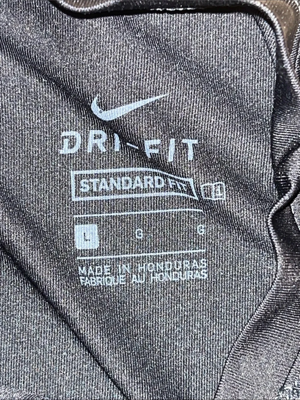 Nike Black Short-Sleeve Performance Tee with White Logo
